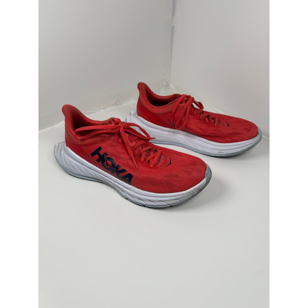 Hoka Running Shoes Womens 8.5 Red Carbon X 2 1113527 HCBI Low Top Sneakers